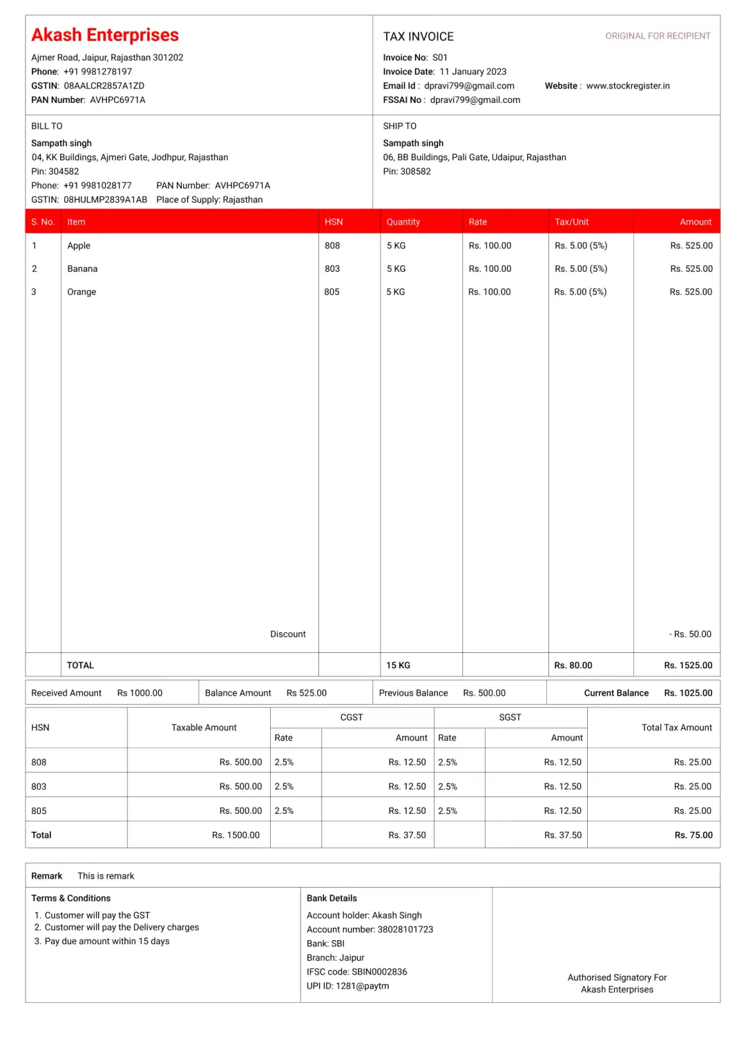 gst bill format 1 to create professional gst invoice